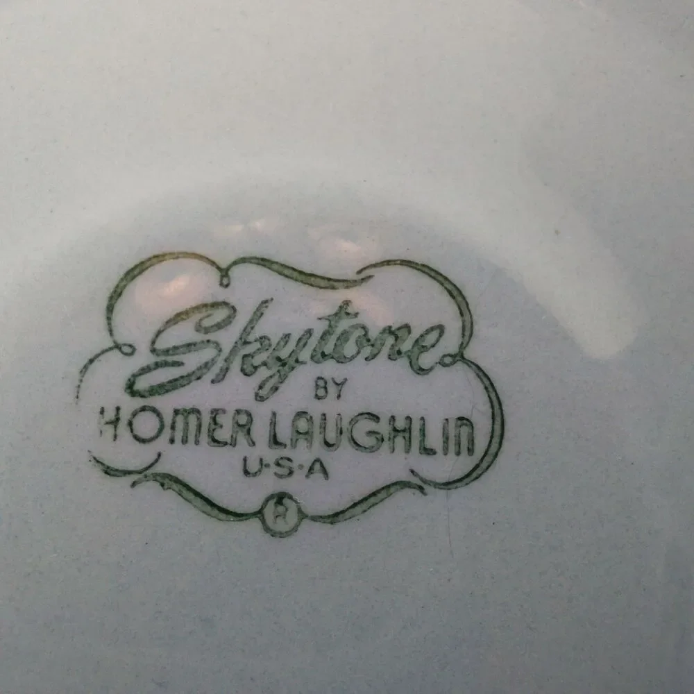 Homer Laughlin Skytone Set Of 2 Cups & Saucers Sky Blue White